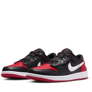 Nike Kids Sneakers 1LOW GYM FlyEase Alternate Bred Toe Black Red 7Y 8.5 Women‎